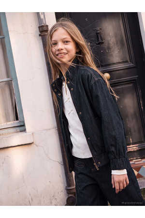LCW Kids Dik Yaka Kız Çocuk Jean Ceket