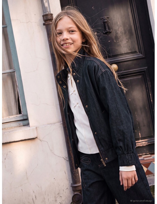 LCW Kids Dik Yaka Kız Çocuk Jean Ceket LCW Kids Dik Yaka Kız Çocuk Jean Ceket
