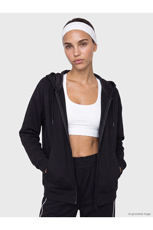 KOOR SPORT Kapüşonlu Soft Touch Oversize Kadın Fermuarlı Sweatshirt
