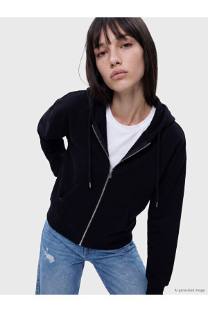 XSIDE Oversize Kadın Kalın Fermuarlı Sweatshirt