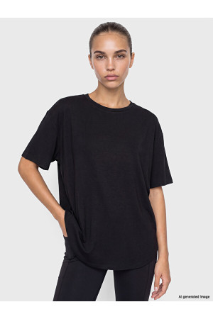 KOOR SPORT Modal Karışımlı Oversize Kadın Spor Tişört