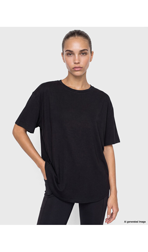 KOOR SPORT Modal Karışımlı Oversize Kadın Spor Tişört