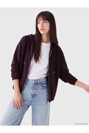 XSIDE Soft Touch Kadın Fermuarlı Sweatshirt