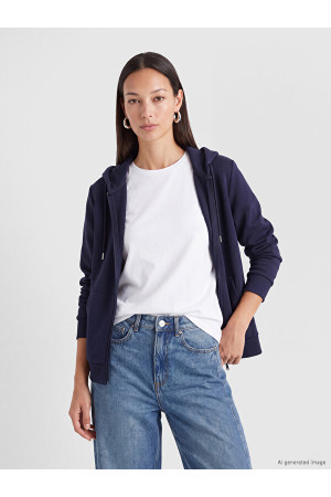 LC WAIKIKI Kapüşonlu Kadın Fermuarlı Sweatshirt