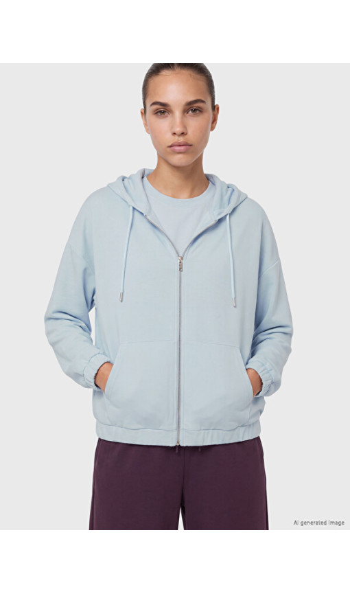 KOOR SPORT Kapüşonlu Soft Touch Kadın Fermuarlı Sweatshirt