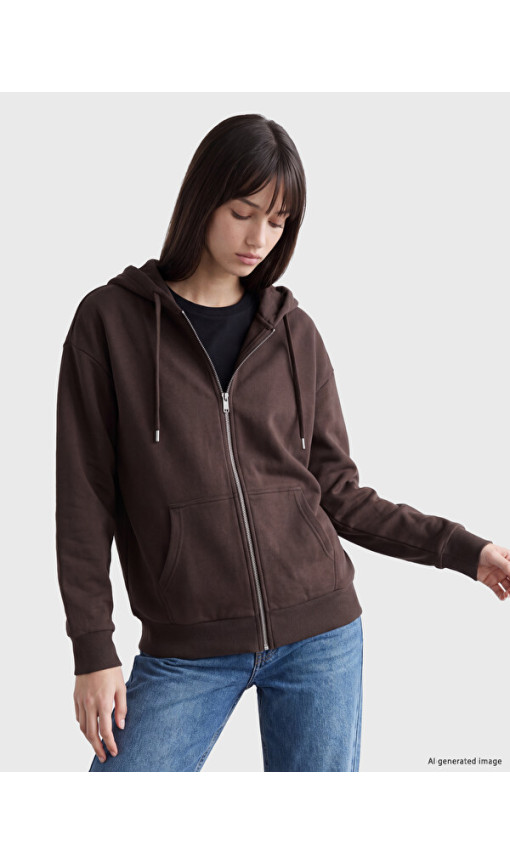 XSIDE Oversize Kadın Kalın Fermuarlı Sweatshirt