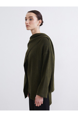 LCW Modest Dökümlü Şal Yaka Oversize Kadın Triko Kazak LCW Modest Dökümlü Şal Yaka Oversize Kadın Triko Kazak