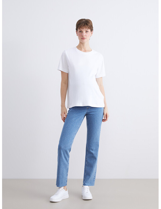 LCWAIKIKI Maternity Karın Panelli Straight Fit Hamile Jean Pantolon LCWAIKIKI Maternity Karın Panelli Straight Fit Hamile Jean Pantolon