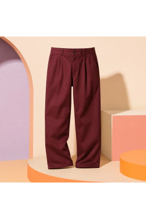 Bordo Rahat Kesim Pantolon